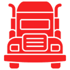 Stylized red truck graphic design