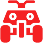 Minimalist red quad bike symbol